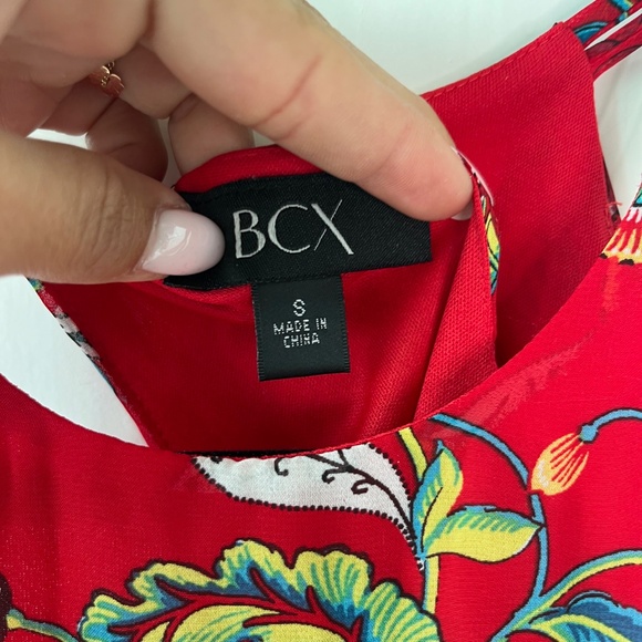 BCX Red Floral Layered Sleeveless Blouse – Size S - Picture 4 of 10